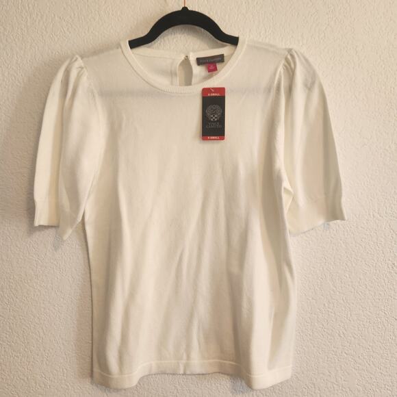 Vince Camuto Women's Size XS White Short Sleeve Sweater NWT - Picture 2 of 7